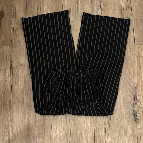 Warehouse Black and White Striped Jumpsuit - Picture 2 of 5